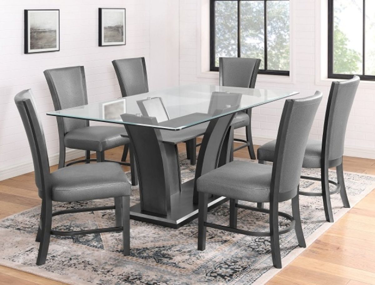 Crown Mark Furniture Camelia Side Chair in Gray (Set of 2)