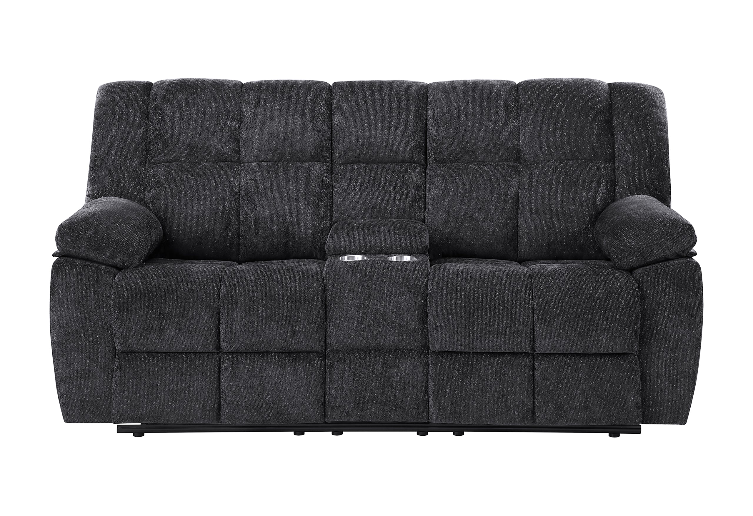 U6000 BLACK CONSOLE RECLINING LOVESEAT