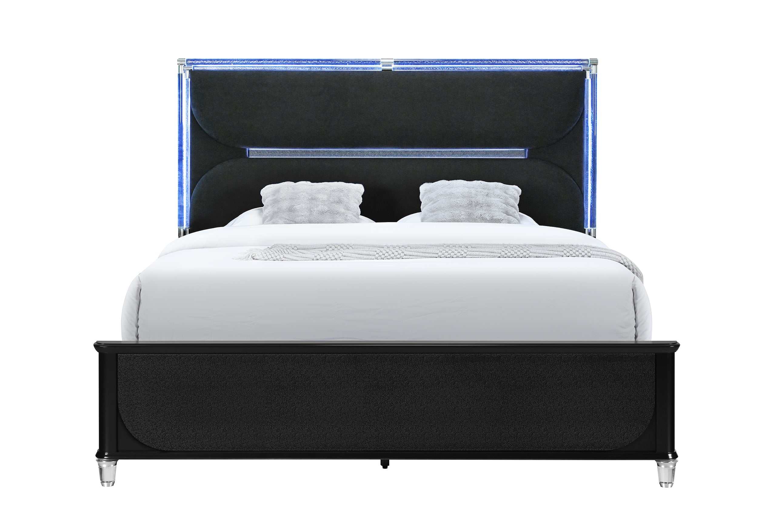 LANDO BLACK KING BED WITH CONTINUOUS LED