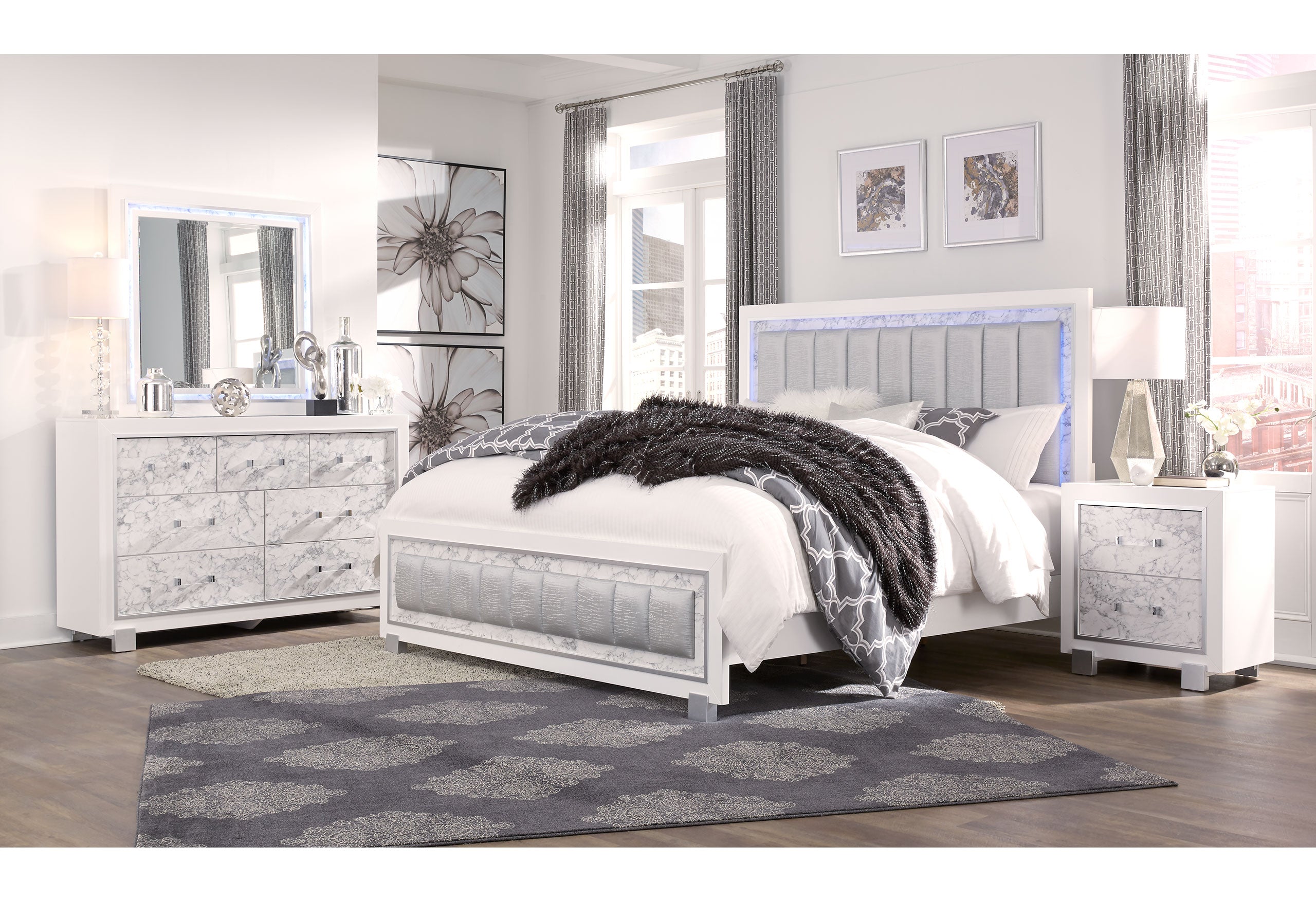 SANTORINI WHITE QUEEN BED
