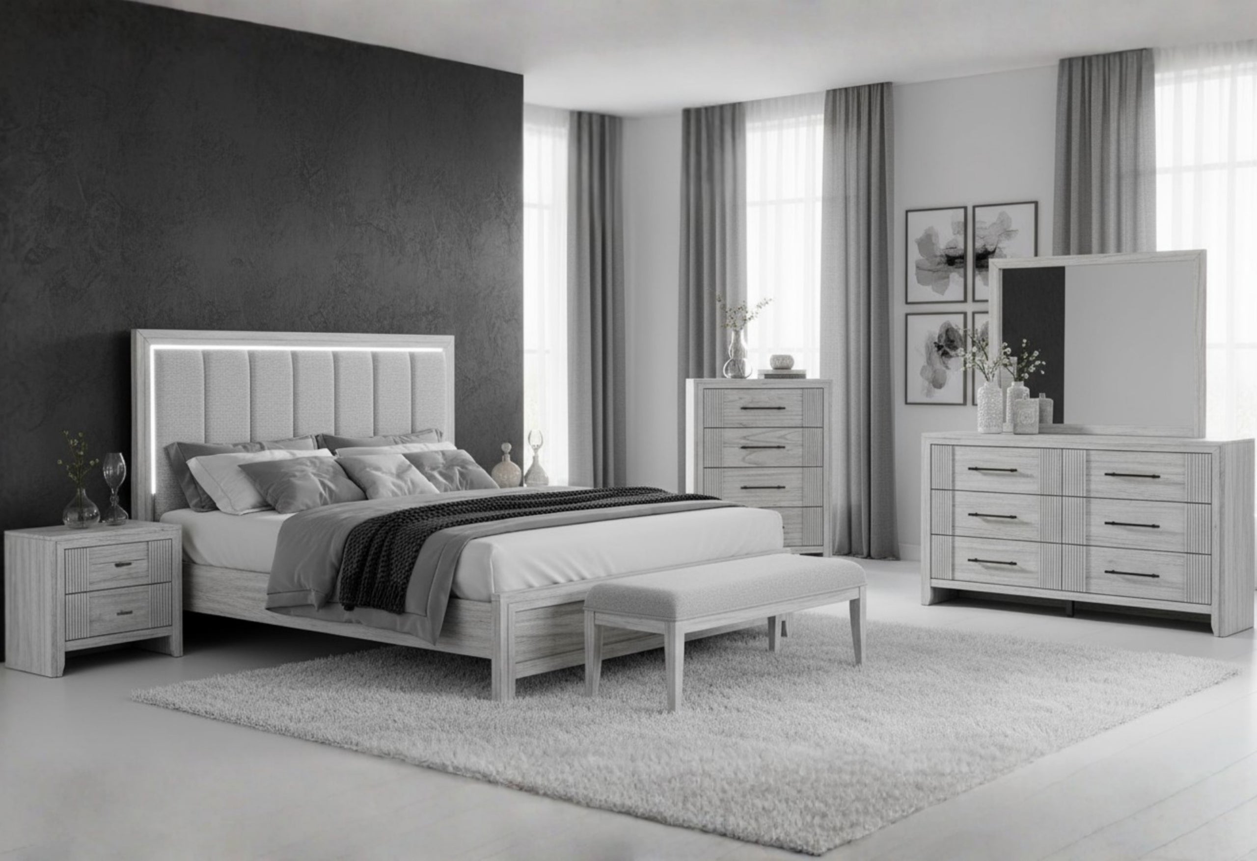 ELSIE GREY NIGHTSTAND