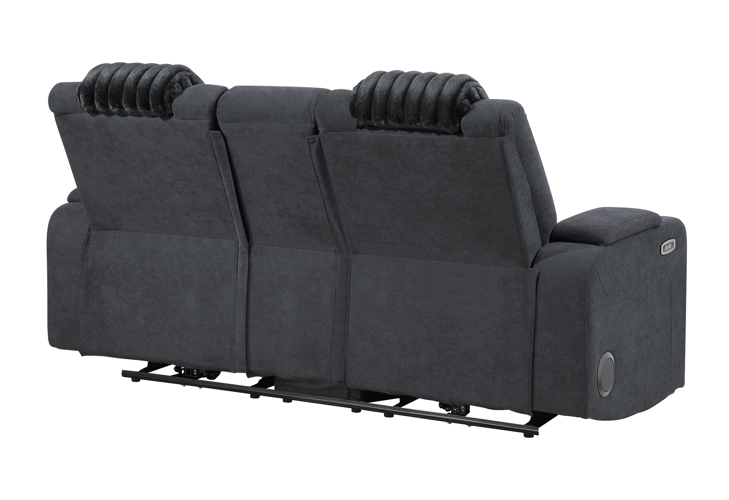 U8000 BLACK PWR CONSOLE REC LOVESEAT W/PHR, LED AND SPEAKER