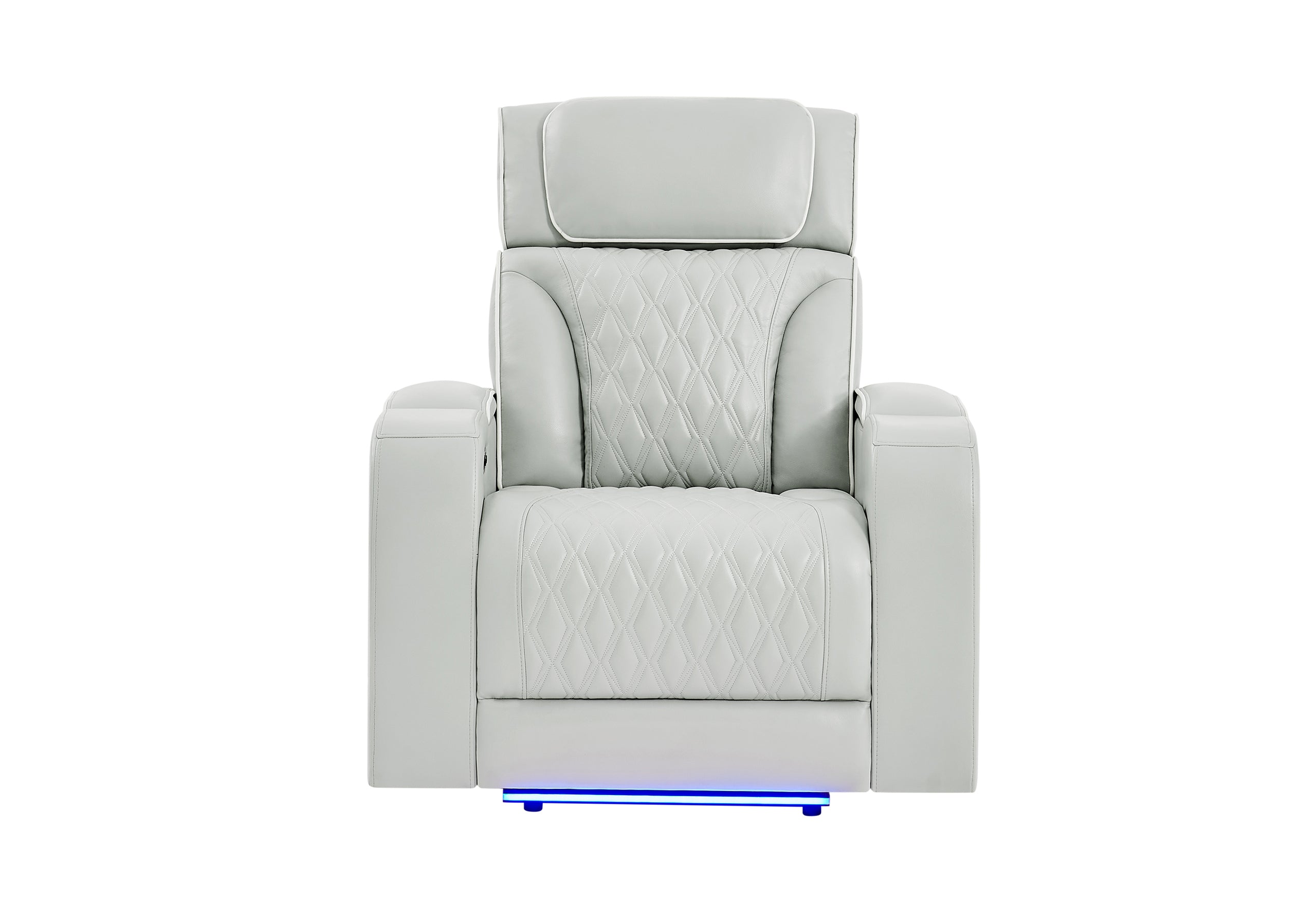 U8611 BLANCHE SILVER POWER RECLINER WITH POWER HEADREST AND LED
