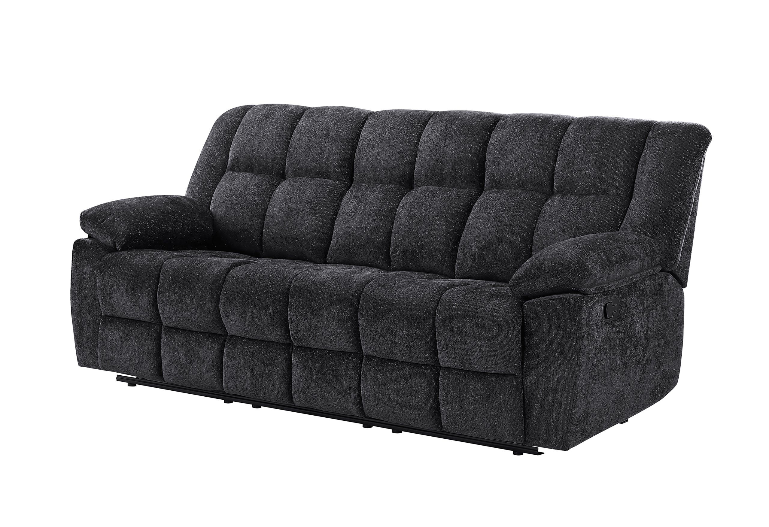U6000 BLACK RECLINING SOFA