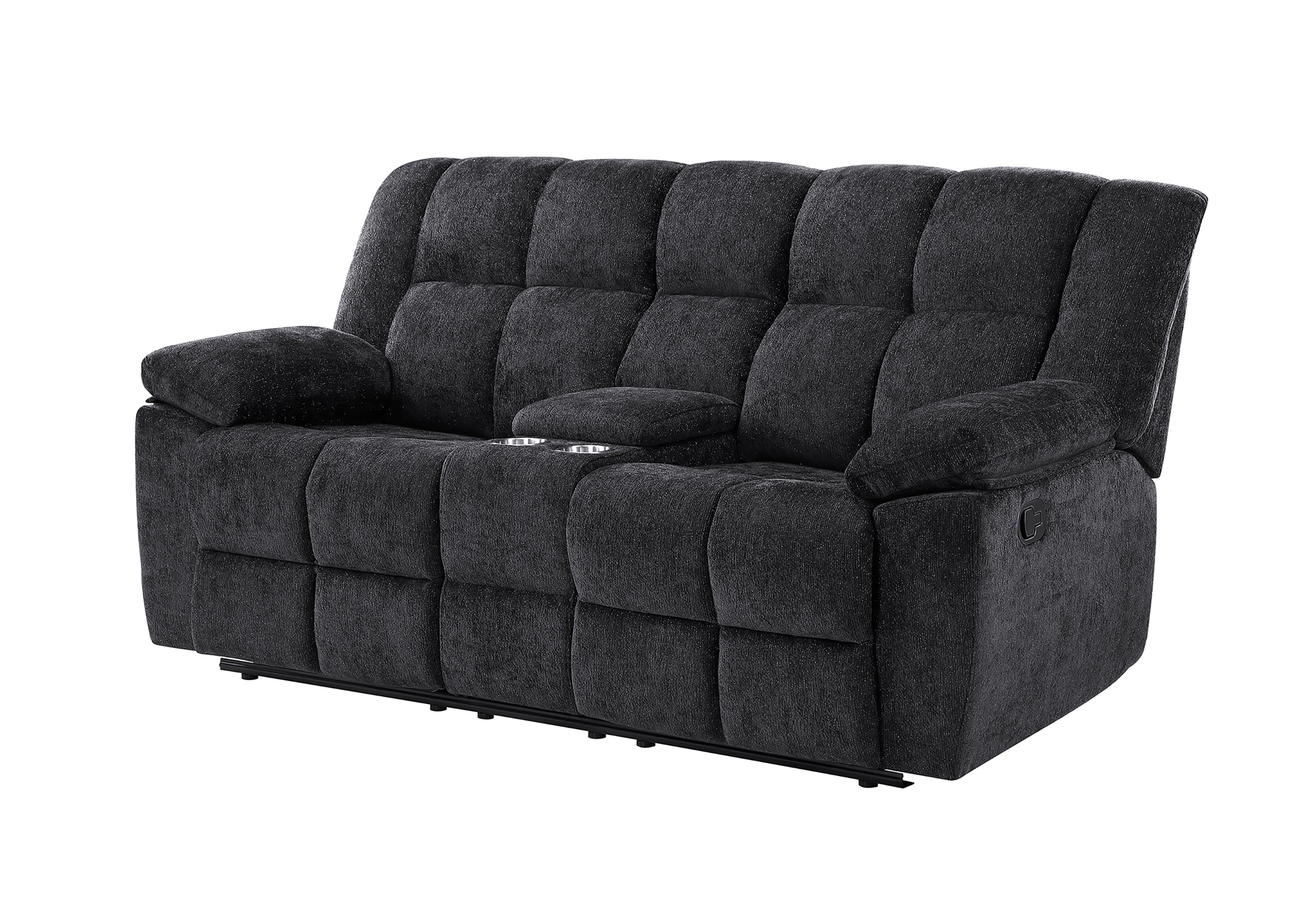 U6000 BLACK CONSOLE RECLINING LOVESEAT